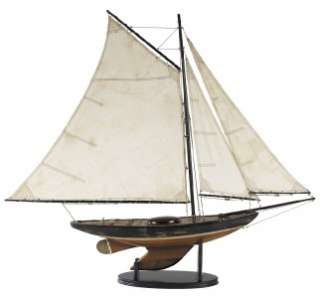 Nautical Antiqued Newport Sloop Wooden Model Sailboat  