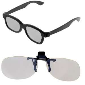  GTMax 3D Polarized Glasses (Basic Square + Clip On) for Watching 3D 