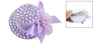 Lady Glittery Flower Decor Purple Hat Hair Pin Barrette  