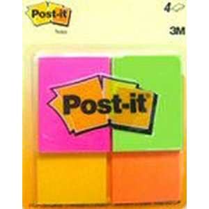 3M Post it Notes, Original Pad, 1 3/8 x 1 7/8, Assorted Neon Colors 