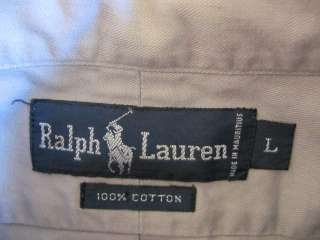 RALPH LAUREN POLO mens sz LARGE Gray/Mauve CASUAL long sleeve SHIRT 