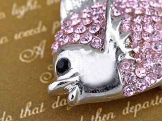 Genuine Pink Crystal Rhinestone Tropical Angelfish Fashion Jewelry Pin 