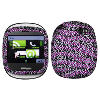 For Sharp Kin One Verizon Wireless Purple Black Zebra Crystal Full 