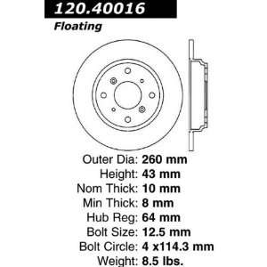  Centric Rear Power Alloy Discs 125.40016 Automotive