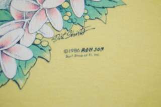 vtg 1986 ron jon surf shop florida pocket t shirt small yellow  