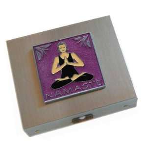  Yoga Namaste Purple Travel Jewelry Case