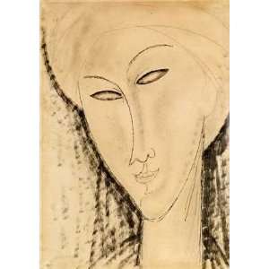  Tete De Femme by Amedeo Modigliani. Size 11.25 X 16.00 Art 