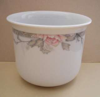 Japan Cache Pot Planter Pink Peony Flower Porcelain FAB  