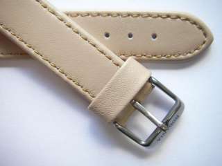 Rodania beige stitched leather watch band 18 mm  