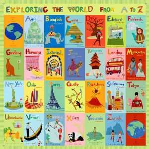   Exploring the World From A To Z Mural Wall Art 42x42