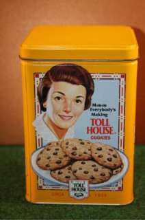 TOLL HOUSE COOKIES~YELLOW Metal Container Tin  