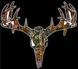 Camo S2 Deer Skull S4 Vinyl Sticker Decal Hunting Buck trophy 