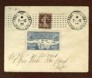 Pioneer AviationFrance1909 Port Aviation cover with poster stamp 