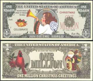   TO THE WORLD CHRISTMAS MILLION DOLLAR BILL   Lot of 10 BILLS  