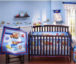 Disney Baby   Cars Junior Junction 4 Piece Crib Bedding Set  