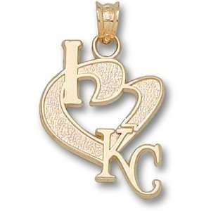  Kansas City Royals MLB I Heart Kc 3/4 Pendant (Gold 
