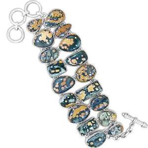  925 Sterling Silver Ocean Jasper Handmade Bracelet Jewelry 