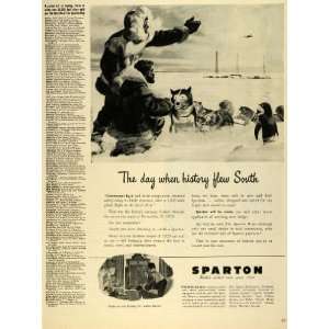 1945 Ad Sparks Withington Sparton Radio Winter Eskimos Siberian Dogs 