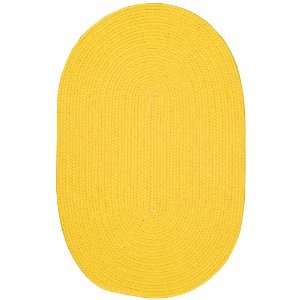  Tropical Oval Bright Yellow Braided Polypropylene Rug 8.00 