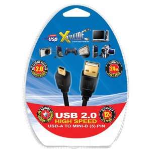  Xtreme 93306 6 Feet 5 Pin USB A to USB Mini B Electronics