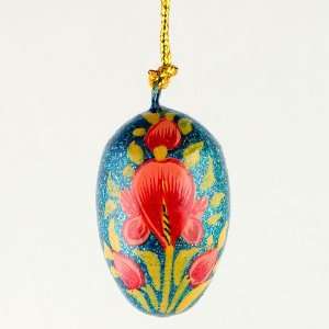  1.75 Blue Hanging Egg Ornament, Pysanky Ornaments, Easter 
