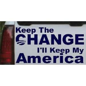Keep The Change Political Car Window Wall Laptop Decal Sticker    Navy 