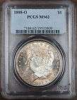 1888 O Morgan Silver Dollar Coin, PCGS MS 62 Toned, DFT