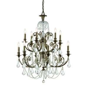   Clear Hand Cut Crystal Chandelier 5 Lights   Pewter   5565 PW CL MWP