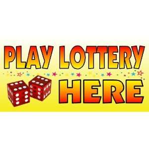  3x6 Vinyl Banner   Play Lottery Here Yellow Dice 