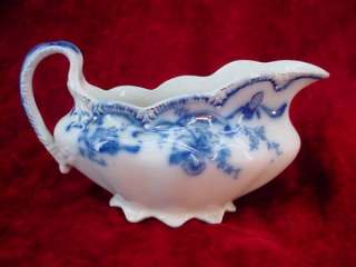Flow Blue DEL MONTE GRAVY SAUCE BOAT Johnson Bros ANTIQUE Porcelain 