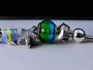 this is an original zable sea life charm beads bracelet set into solid 