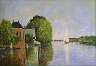 Claude Monet Landscape near Zaandam Reproduction, Hand Painted Oil 