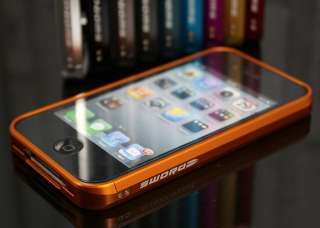 New Aluminum Sword Metal Bumper Case Pouch Orange for Apple iPhone 4 