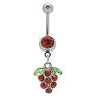 Dangle Cz Gems Strawberry Belly Button Ring   123585