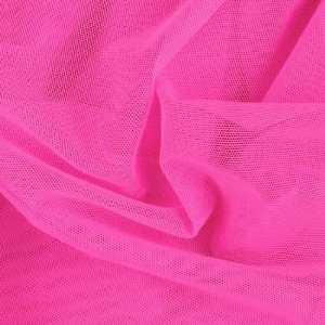  58 Wide Stretch Illusion Neon Pink Fabric By The Yard 