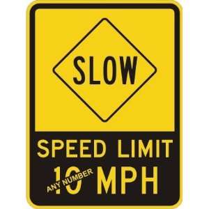  Slow Speed Limit [your choice] MPH Aluminum Sign, 24 x 18 