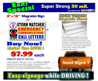 6x12 SKYWARN ARES Storm Watcher Magnetic Signs  