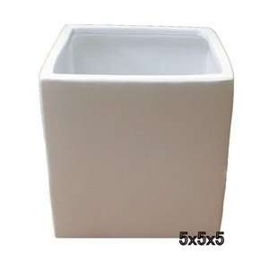  Ceramic Cube Vase 5x5x5   White