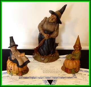 Tom Clark Halloween Gnome Lot HAZEL(Witch) Retired,CORNELIA Signed 