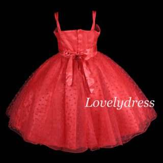 NEW Flower Girls Wedding Pageant Party Dress Outfit Children Wear Red 