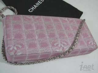 Chanel Slim Flap over Quilted Fabric Pink/White Handbag Shoulder Bag 