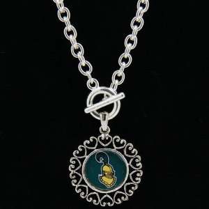 Clarkson Golden Knights Round Heart Art Nouveau Style Toggle Necklace
