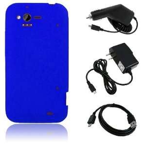  HTC Rhyme 6330   Blue Soft Silicone Skin Case Cover + Car 