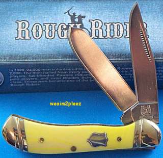   Old Yellow SADDLEHORN Pocket Knife #859 New Smooth Handles  