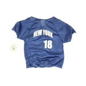  Sports Enthusiast New York #18 Baseball Dog Jersey (Blue 