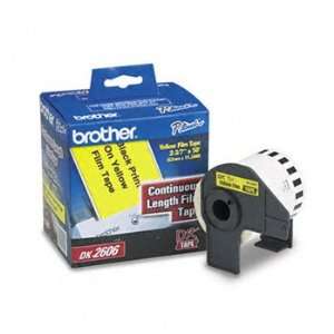BROTHER Continuous Film Label Tape 2 3/7 Inch X 50ft Roll Yellow Cut 