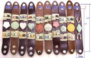 Bracelet length is 7.5 and 8.5,width 30mm,leather thickness 2mm