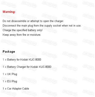 New Battery+Charger for Kodak Easyshare Z8612 Z1485 IS  