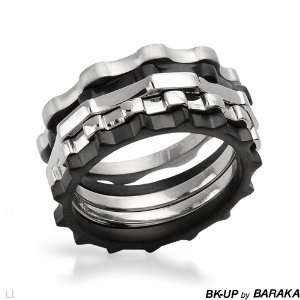 BK UP By BARAKA Stainless Steel Unisex Ring. Ring Size 6. Total Item 