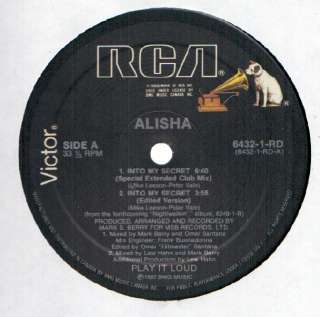 Alisha Into My Secret 12 VG++ Canada RCA 6432 1 RD  
